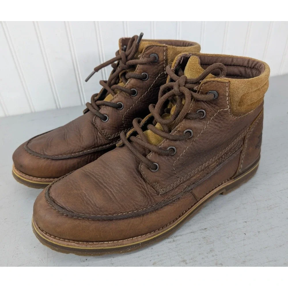 The North Face Ballard Waterproof Boots Men's 10.5 Brown Leather Hiking Casual